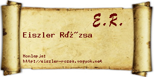 Eiszler Rózsa névjegykártya
